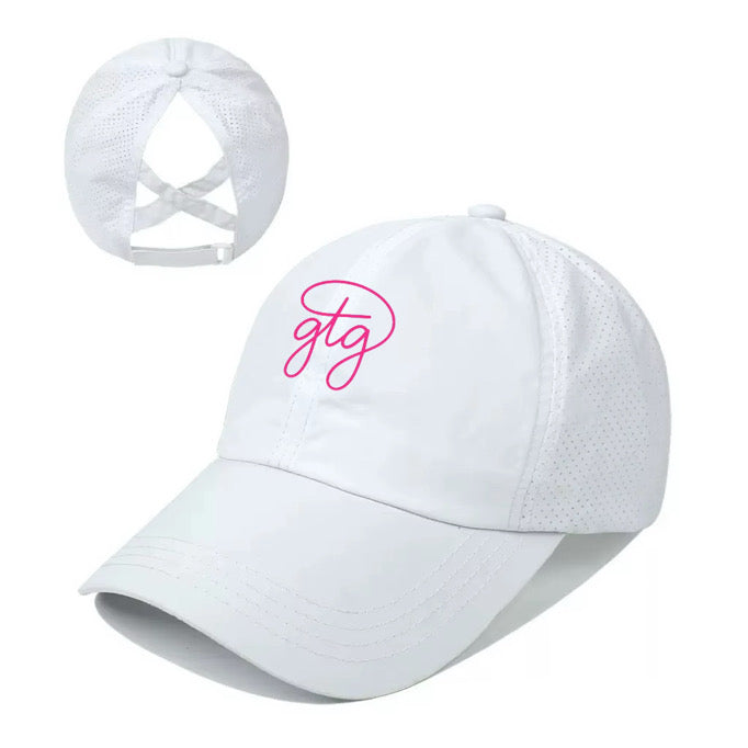 White GTG Ponytail Hat